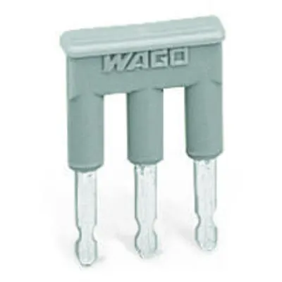 Comb-style jumper bar; insulated; 3-way; IN = IN terminal block; gray