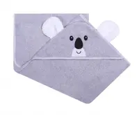 Prosop de baie cu gluga cu urechi din bumbac 80x80 cm Grey Koala