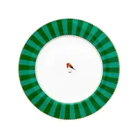 Farfurie din porțelan, Pip Studio, Stripes Green, 17 cm, colecția Love Birds