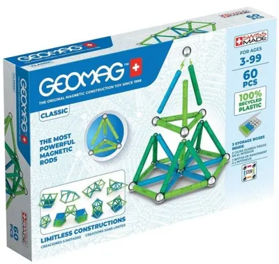 Constructor magnetic Geomag - Clasic, 60 piese