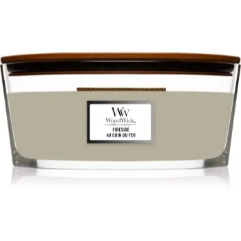Woodwick Fireplace Fireside lumânare parfumată cu fitil din lemn (hearthwick)