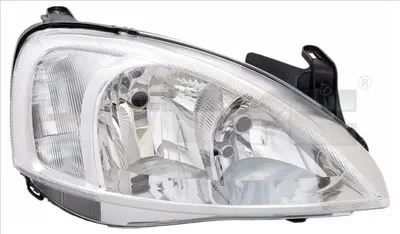 Far dreapta potrivit OPEL COMBO, CORSA 2000-2010 - (H7, reglaj electric, fundal cromat)