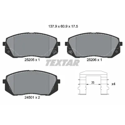 Set placute frana, frana disc TEXTAR 2520501
