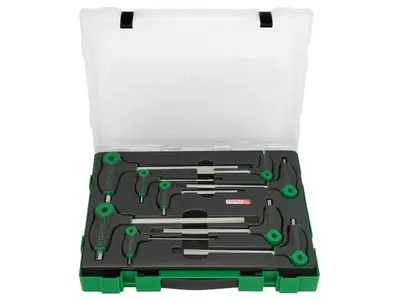 Set 9 chei imbux hexagonale torx cu maner in T 2-10mm, Toptul