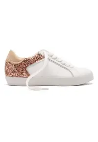 Pantofi sport flatform cu detaliu stralucitor - Alb