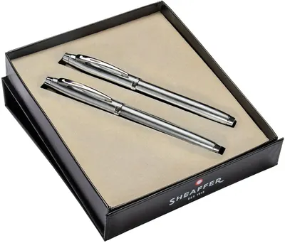 Set stilou și roller Sheaffer 100 - Brushed Chrome