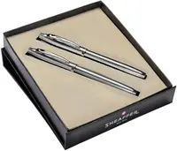 Set stilou și roller Sheaffer 100 - Brushed Chrome