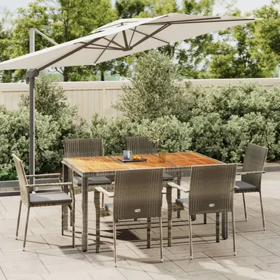 Gossi set mobilier de gradina cu perne, 7 piese, gri, poliratan