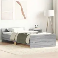 vidaXL Cadru de pat cu headboard Sonoma gri Lemn prelucrat