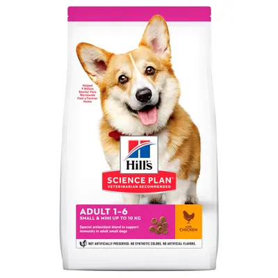Hills SP CANINE ADULT S&M CHK, hrana uscata pentru caini adulti de talie mica si mini, cu pui, 3 KG