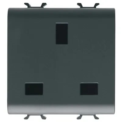 Priza 2M standard britanic Gewiss Chorus GW12296, negru satin