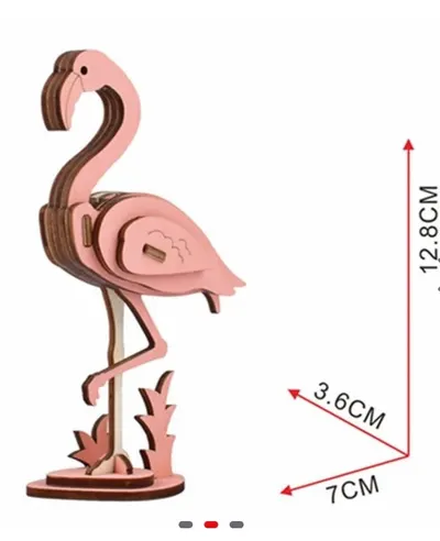 Macheta 3D flamingo din lemn Engros