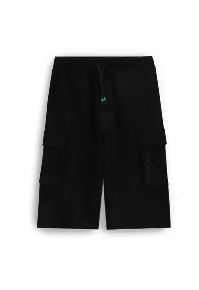 Pantaloni scurti sport baieti WC5120503TBJ - Bumbac - Negru - Negru