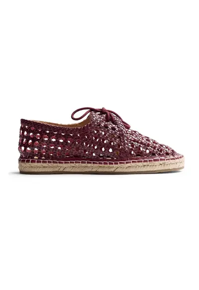 Pantofi de piele cu perforatii Hoburg - Visiniu