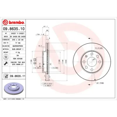 Disc frana BREMBO 09.8635.11