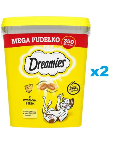 DREAMIES Mega gustari pentru pisici 2x350 g cu branza