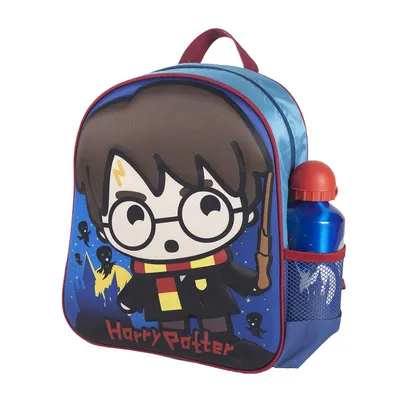 Ghiozdan de grădiniță 3D echipat cu sticluță de apă - Harry Potter, 25 x 31 x 10 cm