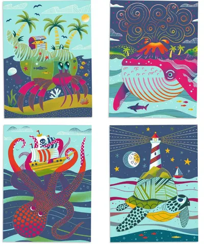 Joc creativ de razuit - Fauna marina