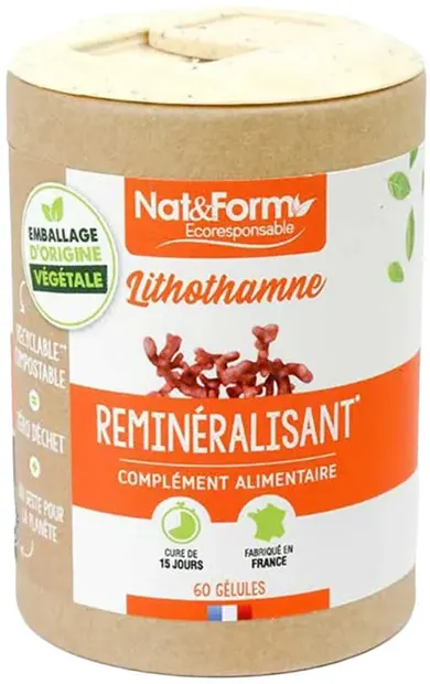 Alge roșii Lithothamnium, 60 capsule, Nat&Form