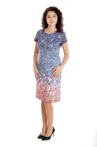 Rochie dama CV24039 albastru/corai, Cesy | marimea M