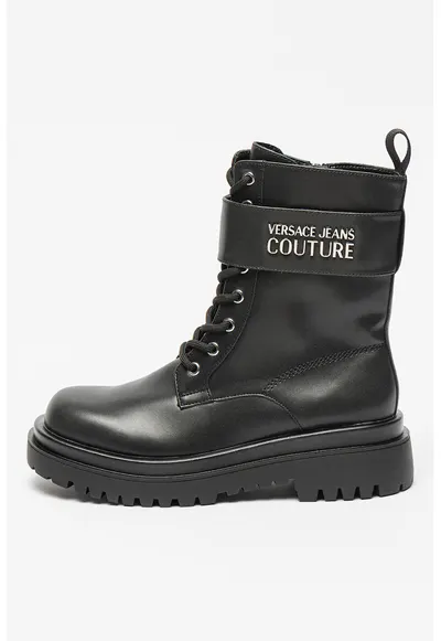 Botine din piele ecologica - Negru