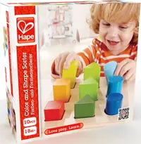 Figuri geometrice de aranjat Hape, din lemn