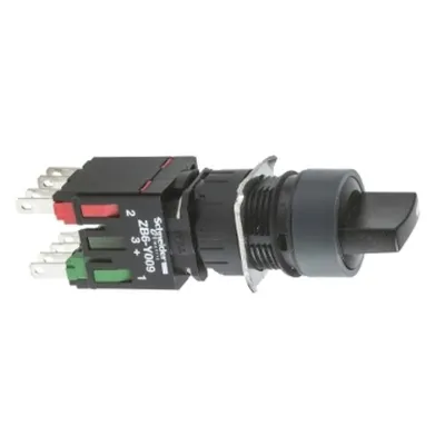 Selector Negru Ø16, cu Maner cu 2 Pozitii, 1Nr