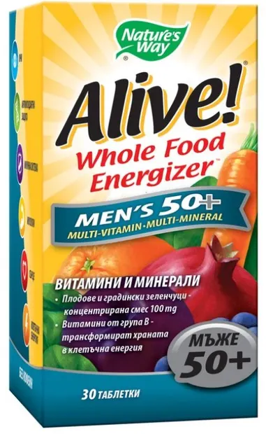 Alive Men's 50+ Multivitamine, 30 tablete, Nature's Way