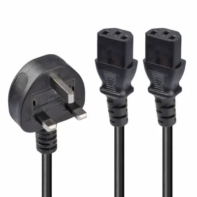 Cablu de alimentare in Y UK 3 pini la 2 x IEC C13 2.5m, Lindy L30371