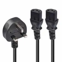 Cablu de alimentare in Y UK 3 pini la 2 x IEC C13 2.5m, Lindy L30371