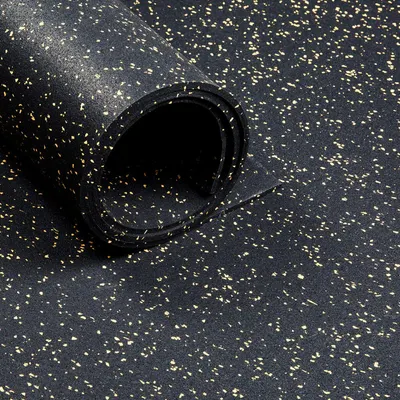 Pardoseală sportivă - Rolă de 12,5 m² - Grosime 6 mm - Negru / Galben