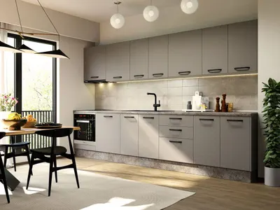 Mobila Bucatarie Elva 343.2 cm Gri - Configuratia 10