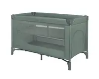 Patut pentru copii KikkaBoo So Gifted Green cu pliere compacta, doua nivele, geanta de transport, usita laterala cu fermoar