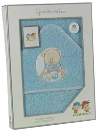 Prosop pentru bebeluși Gamberritos - Urs, 100 х 100 cm, albastru