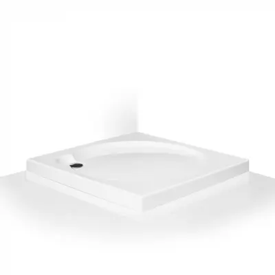 Cadita de dus patrata, din acril, alba, 80x80x6 cm, Roth Aloha Flat