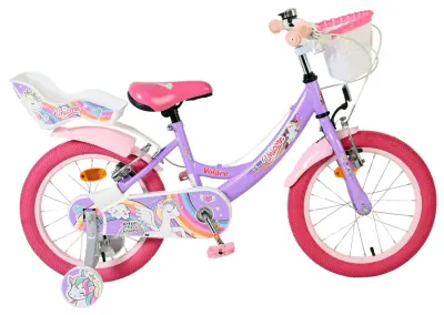 Bicicleta pentru copii Volare Unicorn - Fete - 16 inch - Violet - Frane cu doua maini