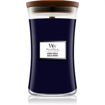 Woodwick Hinoki Dahlia lumânare parfumată cu fitil din lemn