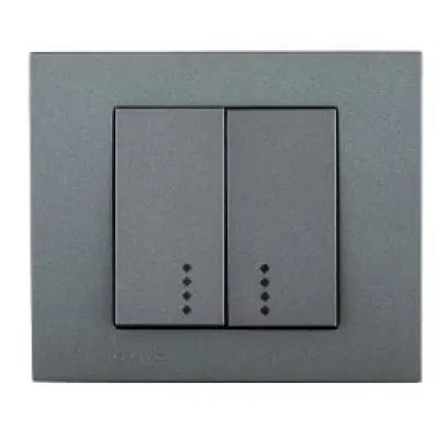 Comutator cu Led ST Grano Met Ovivo OV00163, 250V, 10A, fumuriu
