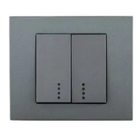 Comutator cu Led ST Grano Met Ovivo OV00163, 250V, 10A, fumuriu