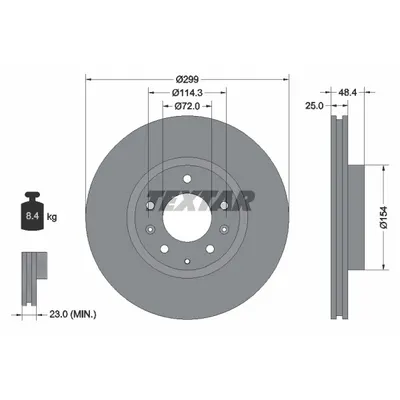 Disc frana TEXTAR 92180703