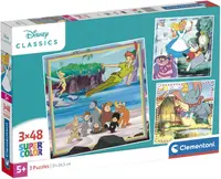 Puzzle pentru copii Clementoni din 3 x 48 piese - Disney Classics (varianta 2)