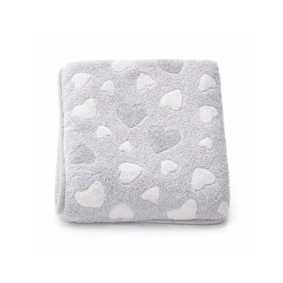 Paturica bebe, New Baby, 80x90 cm, Pufoasa, Grey Heart