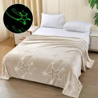 Patura Cocolino Pufoasa, Premium, cu Model Fluorescent, 200x230 cm – Confort si Eleganta de la Johny Home Pucioasa, Bej, Stelute