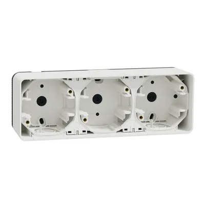 Mureva Styl - aparenta mounted box - trei module hsauizontal- alb