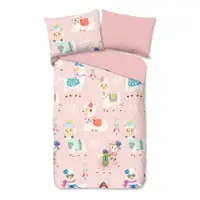 Lenjerie de pat pentru copii roz din flanelă pentru pat de o persoană 140x200 cm Ladida – Good Morning