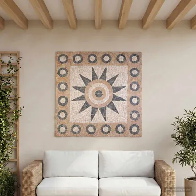vidaXL Plăci mozaic cu model floral Multicolour 120 x 120 cm Marmură