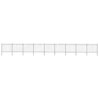 vidaXL Gard de grădină cu vârf circular din oțel 1506x150 cm, negru