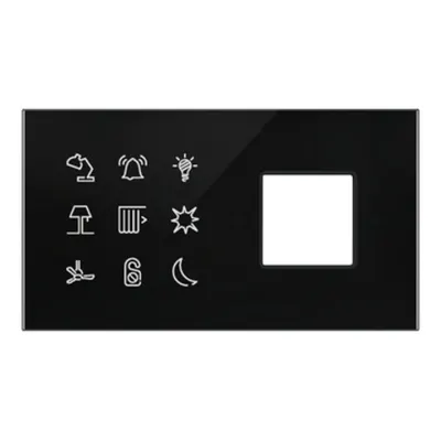 Glass Touch Panels, SpaceLogic, Panou sticla Modbus pat, dublu, 9 butoane+Priza Noua Unica