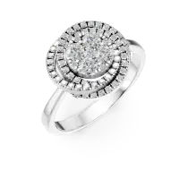 Inel geometric din aur alb cu diamante de 0.7ct