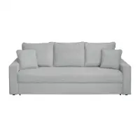 Canapea NICO II LUX extensibila, 3 locuri, cu arcuri si lada depozitare, gri deschis, 220x85x75 cm